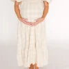New Worth Collective Addyson Maxi Dress in Natural Multi - Cotton/Linen Blend - Bump Friend
