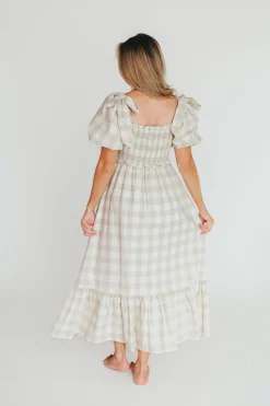New Worth Collective Addyson Maxi Dress in Natural Multi - Cotton/Linen Blend - Bump Friend