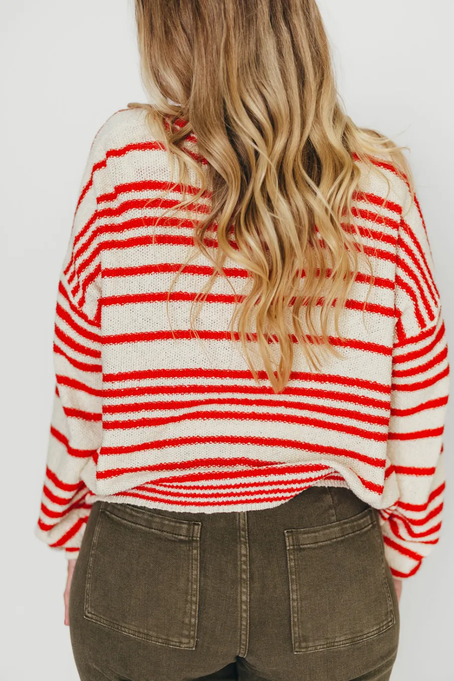 Outlet Worth Collective Alder Striped Cardigan and Stripe Tank Set in Natural/Red
