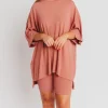 New Worth Collective All Weekend Long Set - Short Sleeves - in Blush