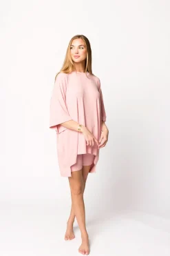 Clearance Worth Collective All Weekend Long Set - Short Sleeves - in Perfect Pink