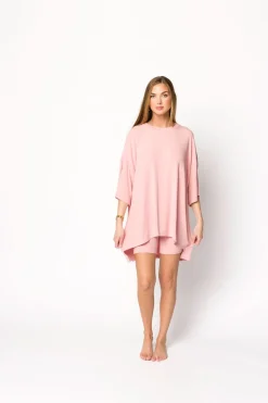 Clearance Worth Collective All Weekend Long Set - Short Sleeves - in Perfect Pink