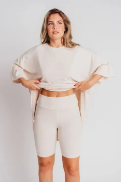 Online Worth Collective All Weekend Long Set - Short Sleeves - in Oatmeal