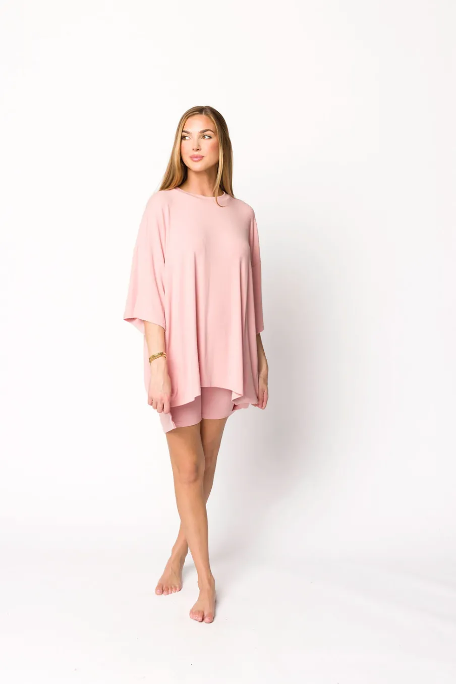 Clearance Worth Collective All Weekend Long Set - Short Sleeves - in Perfect Pink