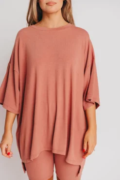 New Worth Collective All Weekend Long Set - Short Sleeves - in Blush