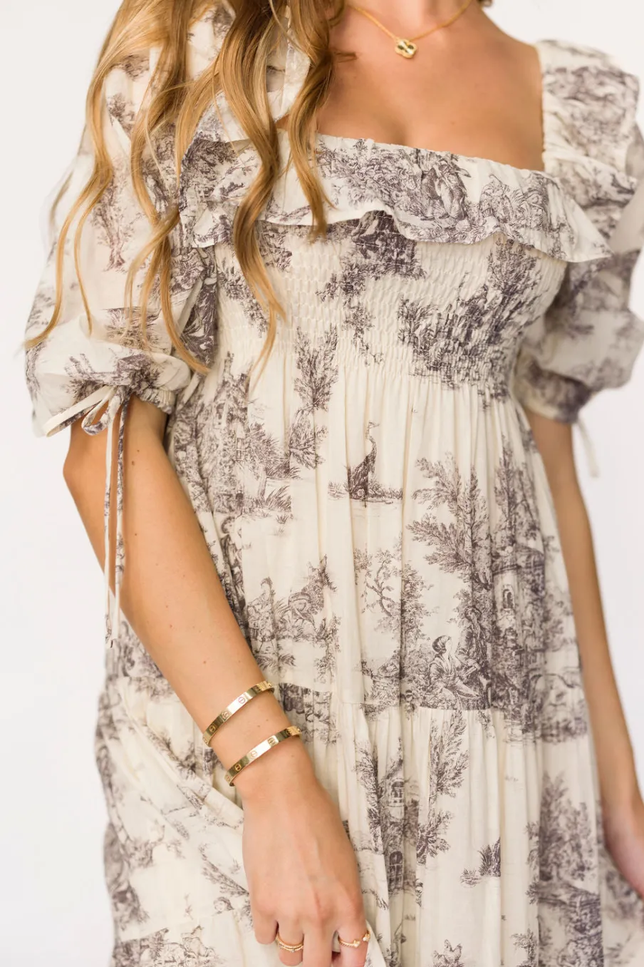 Discount Worth Collective Amali Dress in Ivory - 100% Cotton & Bump Friendly
