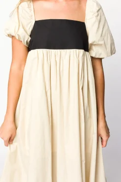 Discount Worth Collective Amia Cotton Midi Dress in Beige