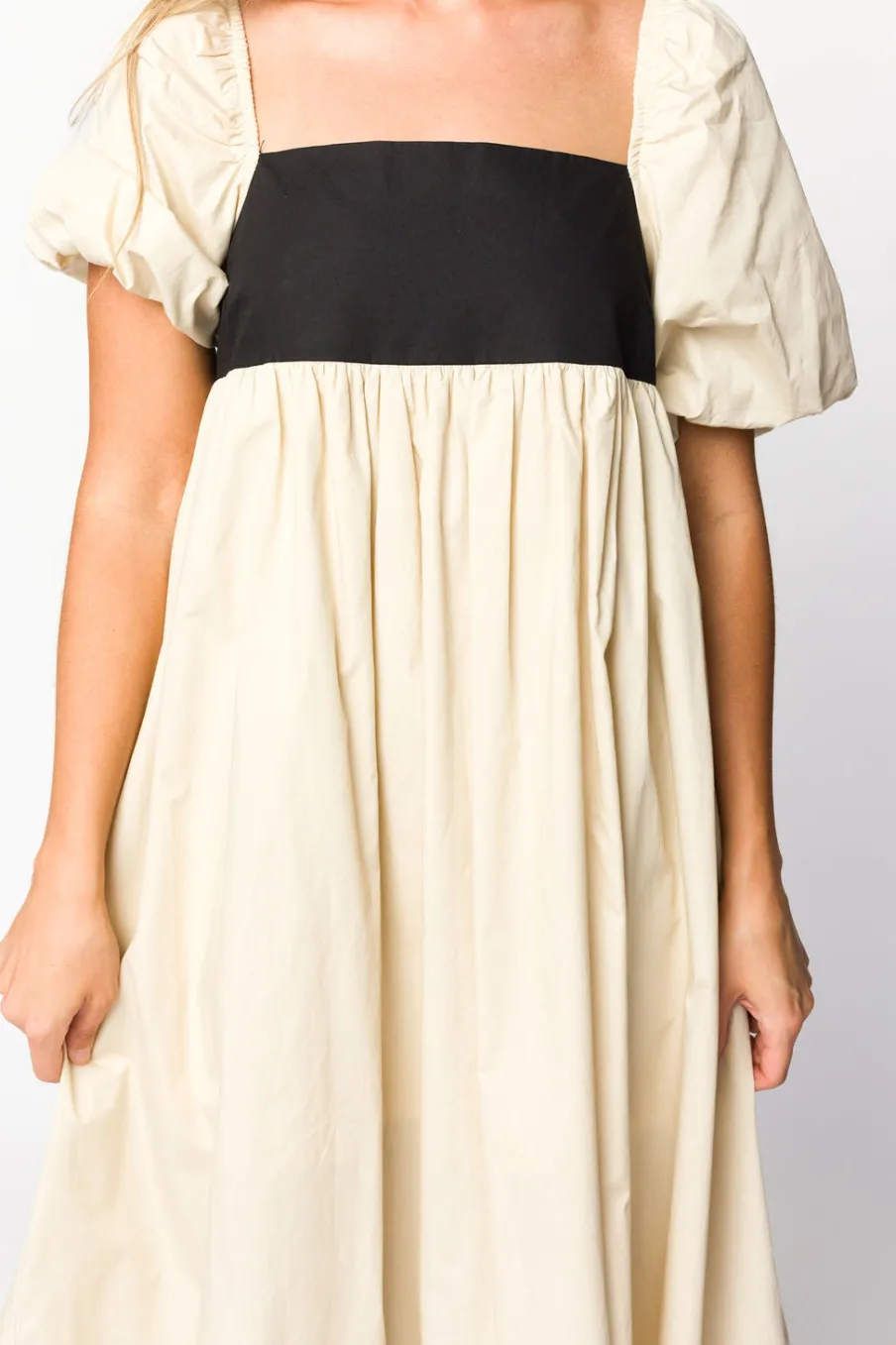 Discount Worth Collective Amia Cotton Midi Dress in Beige