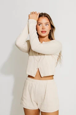Clearance Worth Collective Andie Pointelle Short in Cream