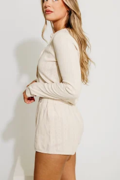 Clearance Worth Collective Andie Pointelle Short in Cream