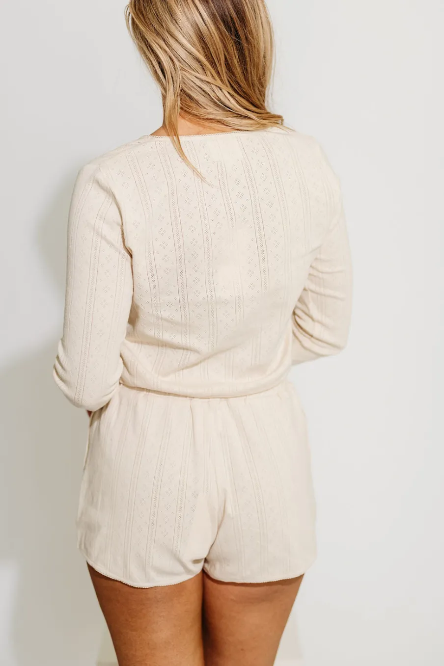 Clearance Worth Collective Andie Pointelle Short in Cream