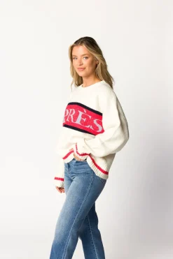 Online Worth Collective Apres Pullover Sweater Top in Cream