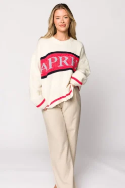 Online Worth Collective Apres Pullover Sweater Top in Cream