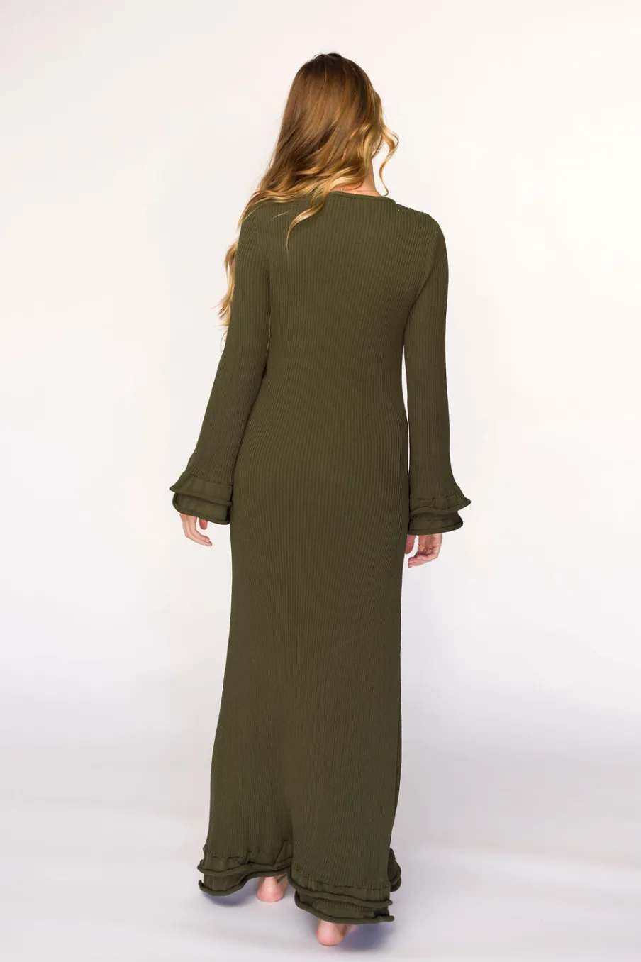 Online Worth Collective Arlet Dress in Olive - Bump Friendly