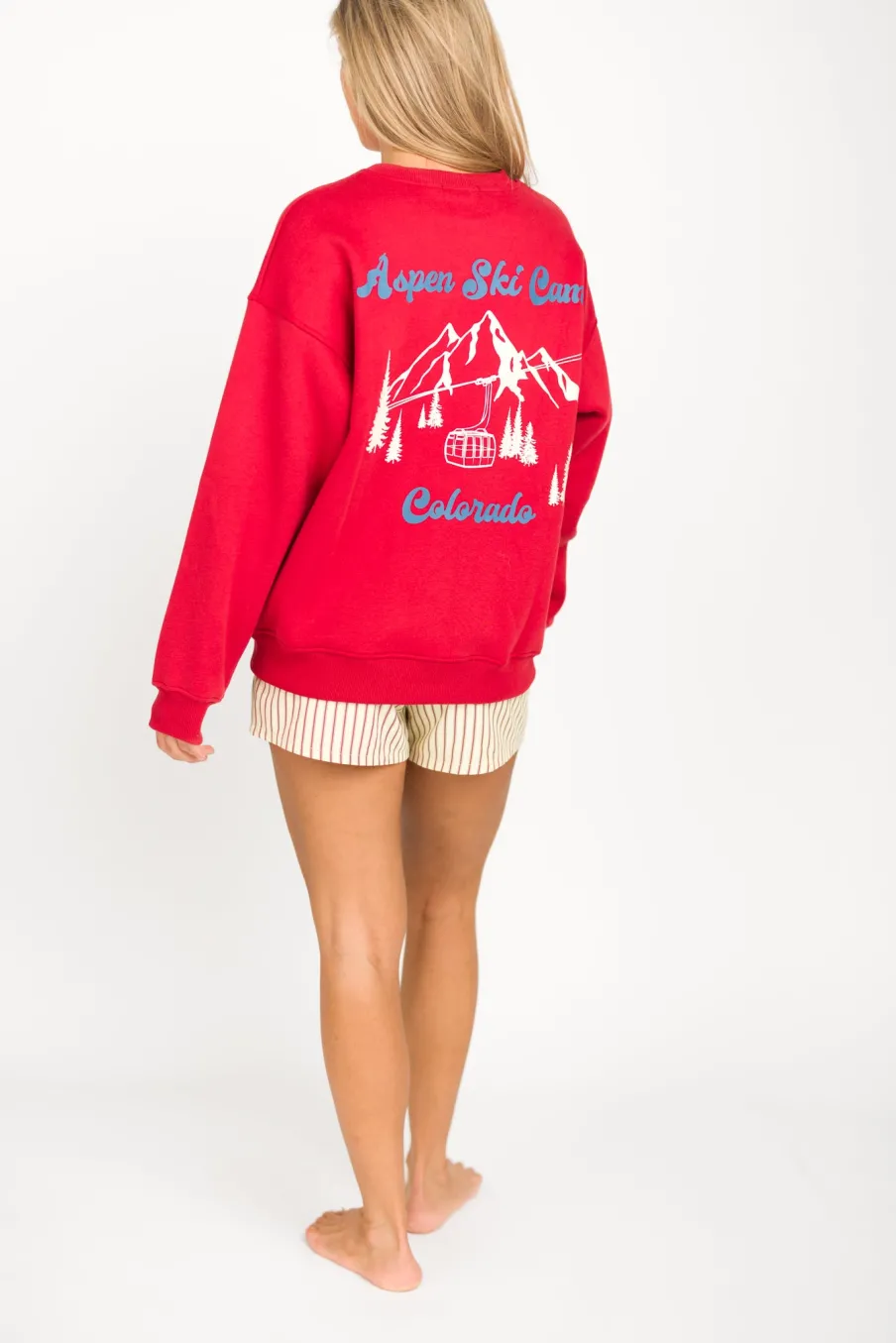 Sale Worth Collective Aspen Ski Camp Sweatshirt in Cherry
