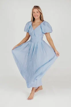 Clearance Worth Collective ASTR Linette Jacquard Midi Dress in Blue
