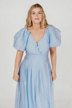 Clearance Worth Collective ASTR Linette Jacquard Midi Dress in Blue