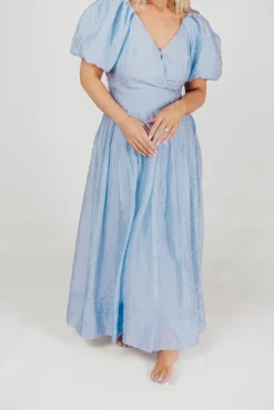 Clearance Worth Collective ASTR Linette Jacquard Midi Dress in Blue