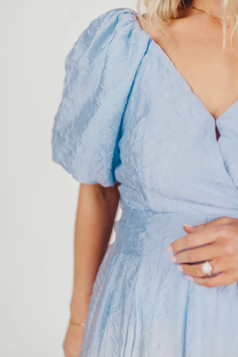 Clearance Worth Collective ASTR Linette Jacquard Midi Dress in Blue