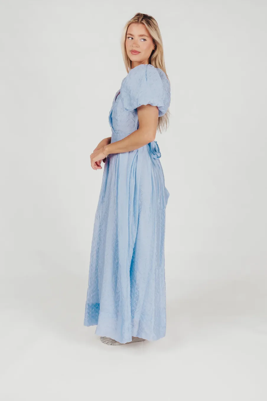 Clearance Worth Collective ASTR Linette Jacquard Midi Dress in Blue