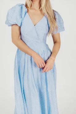 Clearance Worth Collective ASTR Linette Jacquard Midi Dress in Blue