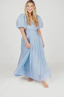 Clearance Worth Collective ASTR Linette Jacquard Midi Dress in Blue
