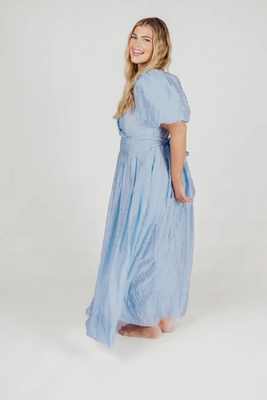 Clearance Worth Collective ASTR Linette Jacquard Midi Dress in Blue