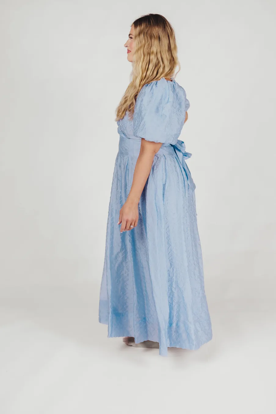 Clearance Worth Collective ASTR Linette Jacquard Midi Dress in Blue