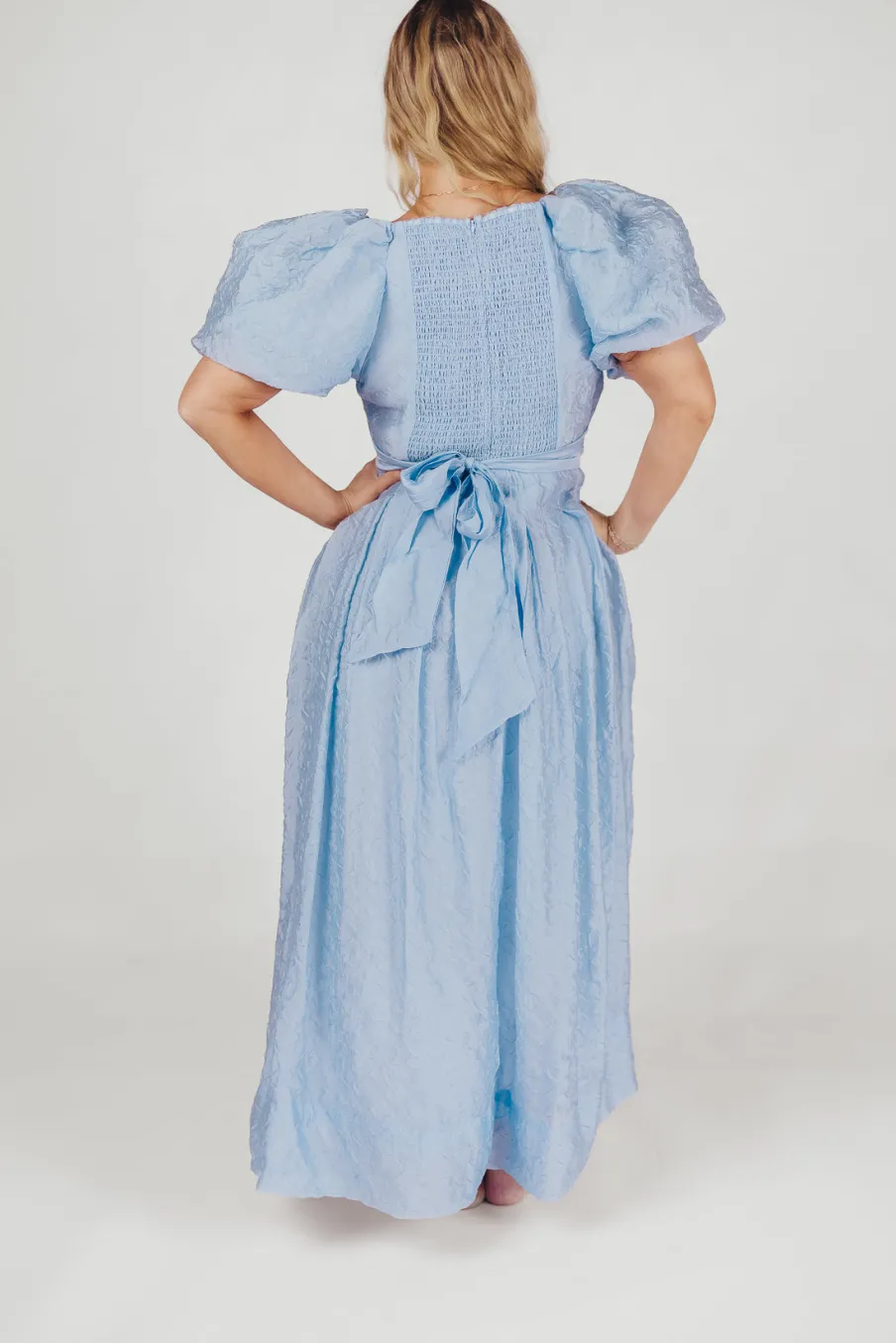 Clearance Worth Collective ASTR Linette Jacquard Midi Dress in Blue