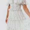 Clearance Worth Collective Astrid Ruffle Detail Maxi Dress in Sage Floral *FULLY LINED* - Bump Fr