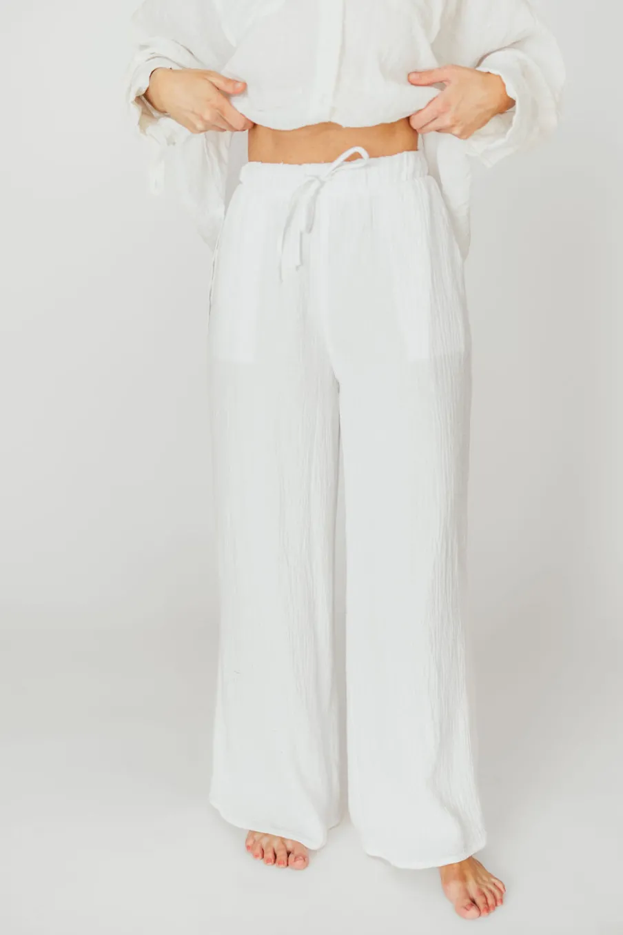 Best Worth Collective Aurelie 100% Organic Cotton Pants in Off-White