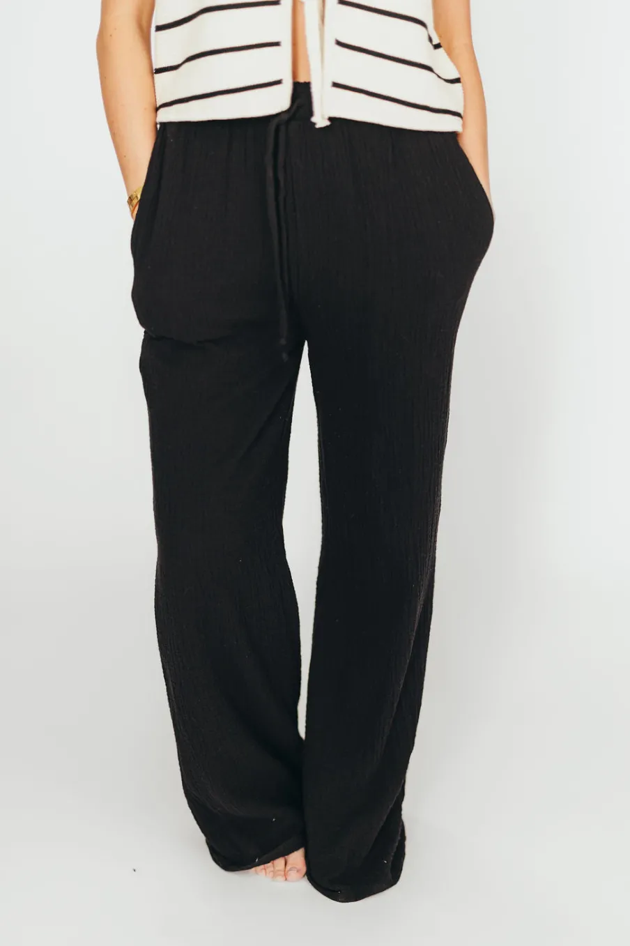 New Worth Collective Aurelie 100% Organic Cotton Pants in Black