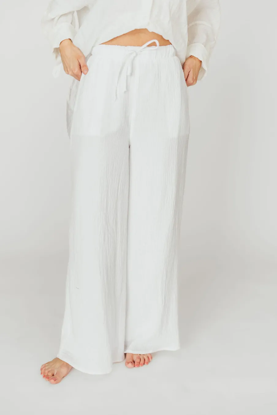 Best Worth Collective Aurelie 100% Organic Cotton Pants in Off-White