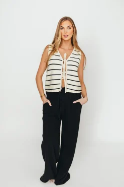 New Worth Collective Aurelie 100% Organic Cotton Pants in Black