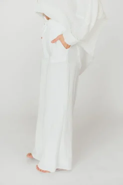 Best Worth Collective Aurelie 100% Organic Cotton Pants in Off-White