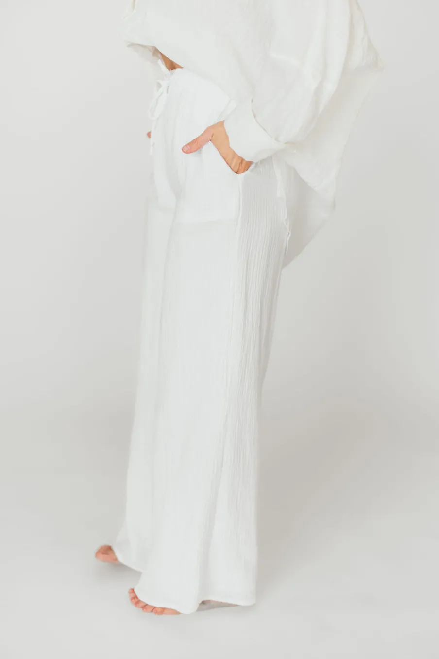 Best Worth Collective Aurelie 100% Organic Cotton Pants in Off-White