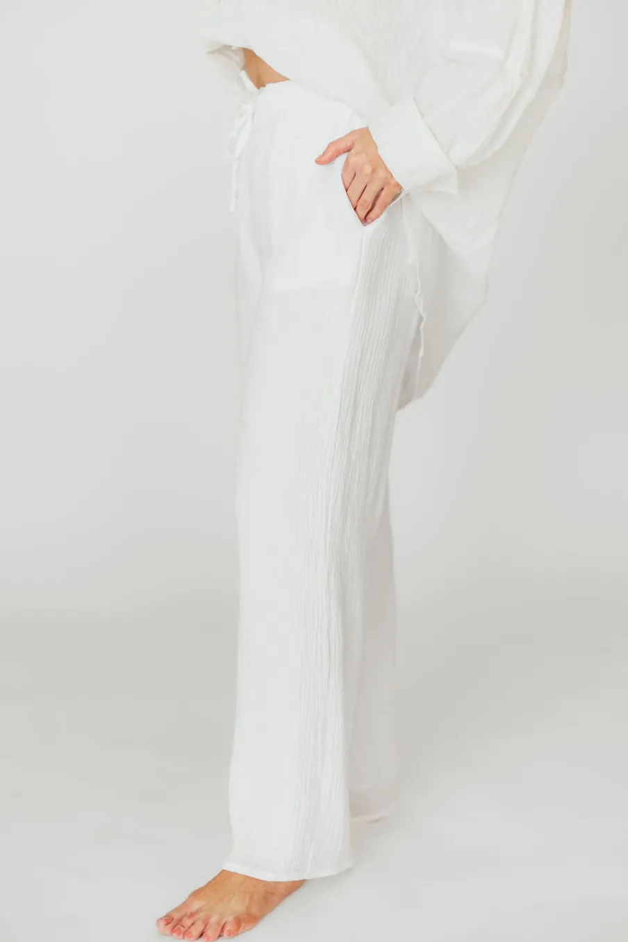 Best Worth Collective Aurelie 100% Organic Cotton Pants in Off-White