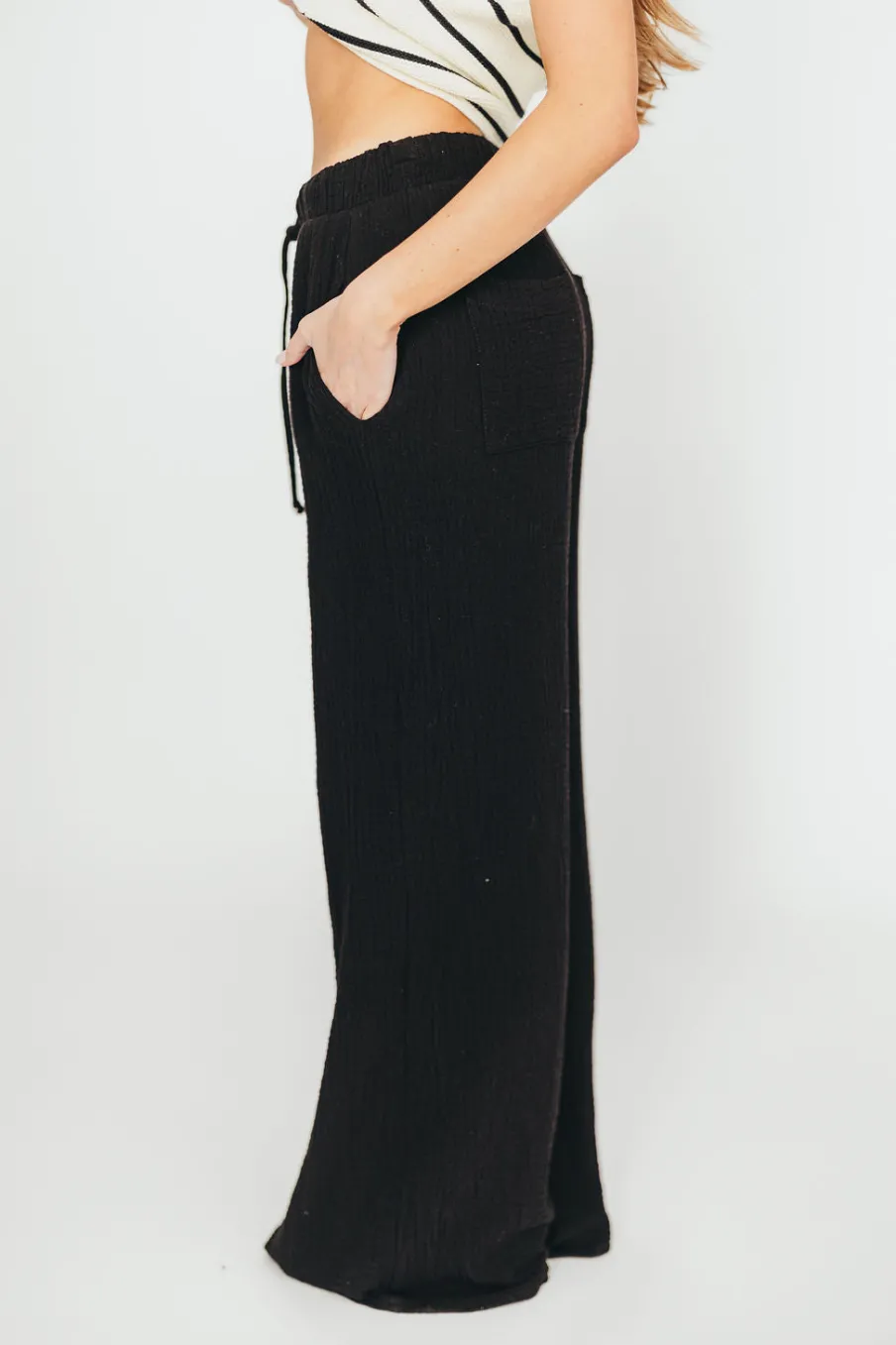 New Worth Collective Aurelie 100% Organic Cotton Pants in Black