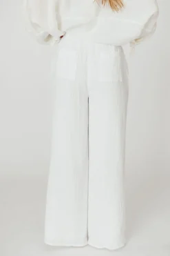 Best Worth Collective Aurelie 100% Organic Cotton Pants in Off-White