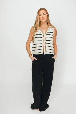 New Worth Collective Aurelie 100% Organic Cotton Pants in Black