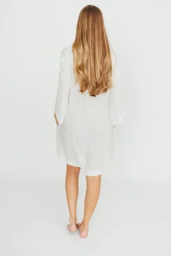 Fashion Worth Collective Azari Oversized Button Down Shirt in White - Nursing Friendly