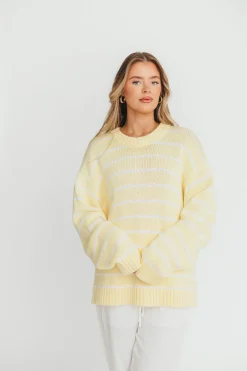 Sale Worth Collective Bayside Sweater in Banana Stripe (Restocking End of May)