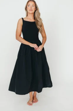 Sale Worth Collective Bethany Off-Shoulder Midi Dress in Black
