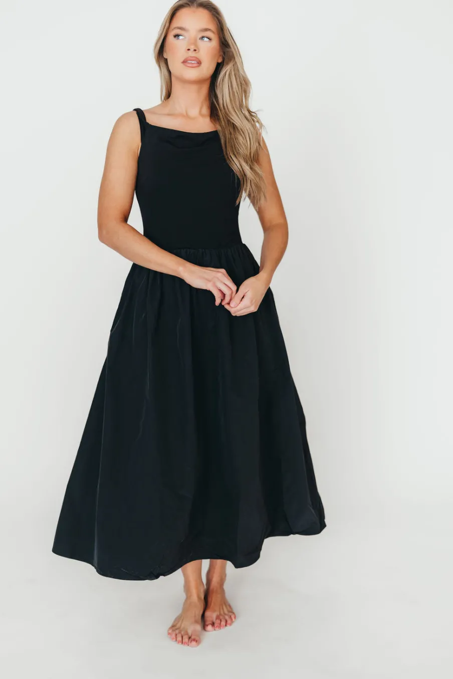 Sale Worth Collective Bethany Off-Shoulder Midi Dress in Black