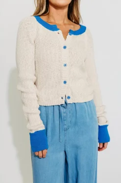 Clearance Worth Collective Bleu Marie Cardigan in Taupe Blue