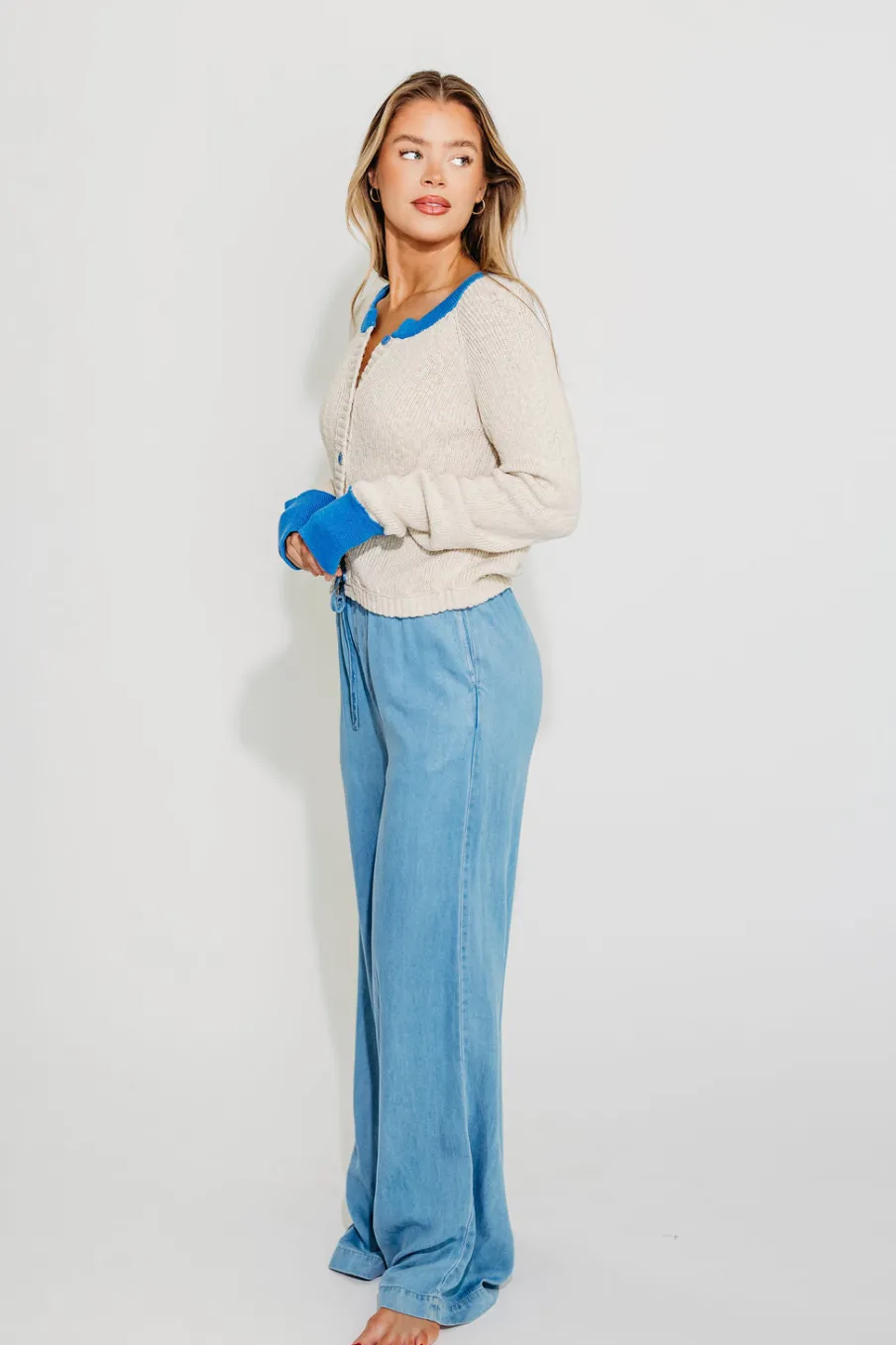 Clearance Worth Collective Bleu Marie Cardigan in Taupe Blue