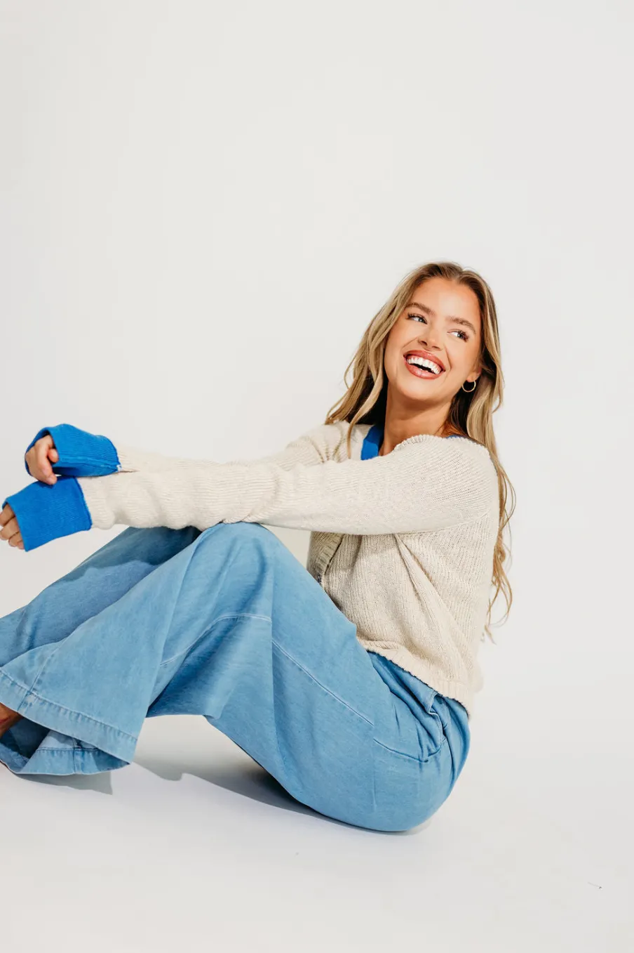 Clearance Worth Collective Bleu Marie Cardigan in Taupe Blue