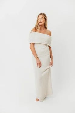 Hot Worth Collective Brit Maxi Dress in Cream