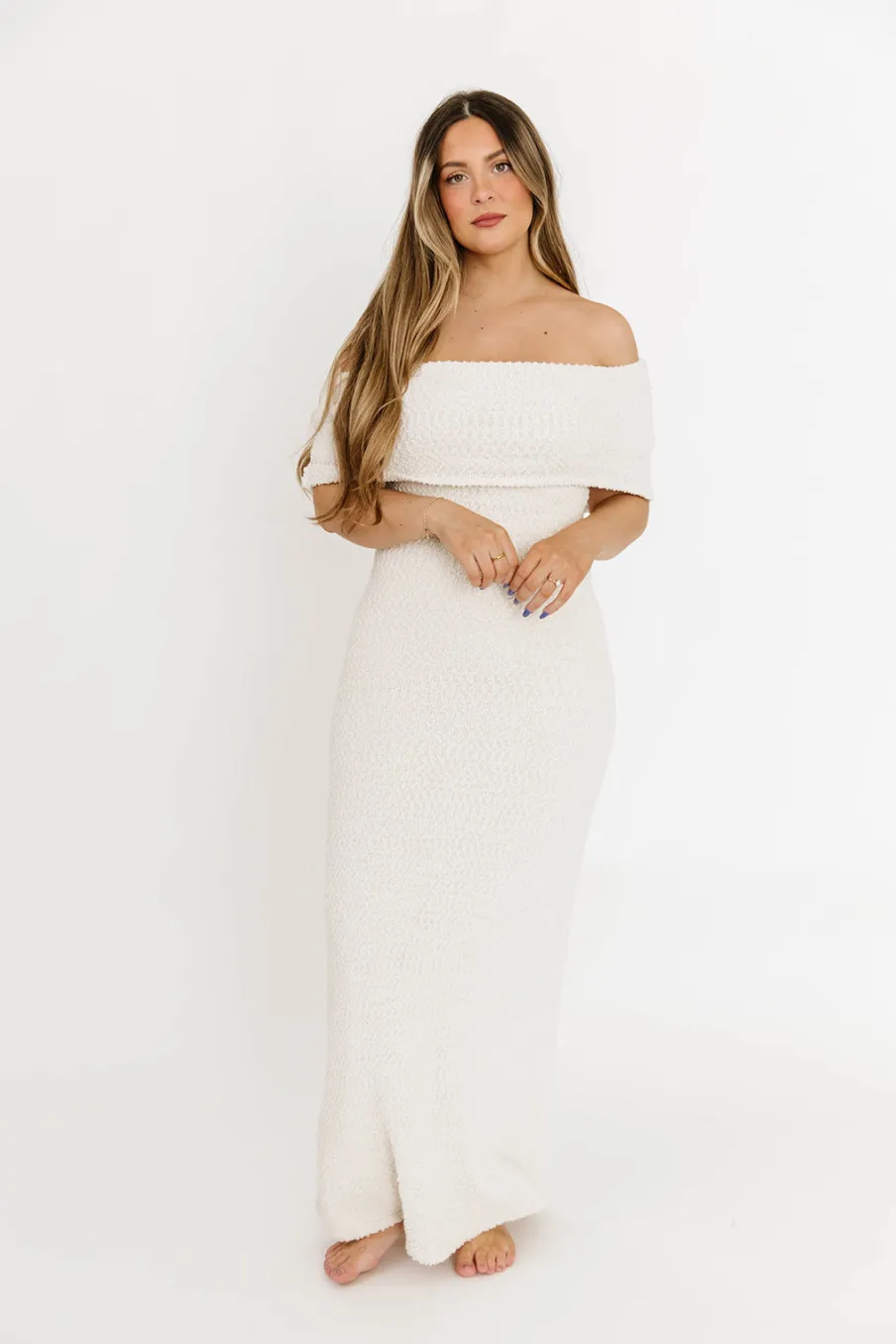 Hot Worth Collective Brit Maxi Dress in Cream