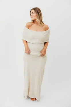 Hot Worth Collective Brit Maxi Dress in Cream